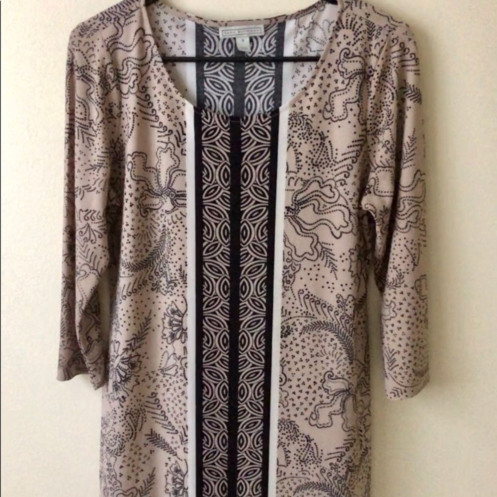 Never Worn Dana Buchman Beige Printed Midi Dress